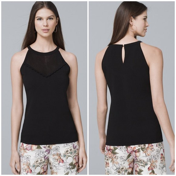 White House Black Market Keyhole Sleeveless Top - Picture 1 of 8